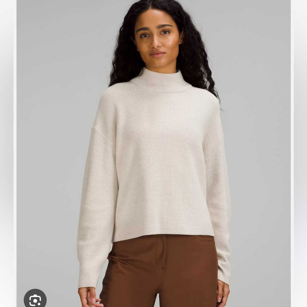 Lululemon Athletica Merino Wool Blend Rib Turtleneck Sweater